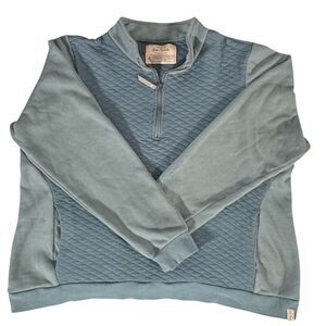 Old Ranch Women's XL Green Quilted Quarter-Zip Pullover Top